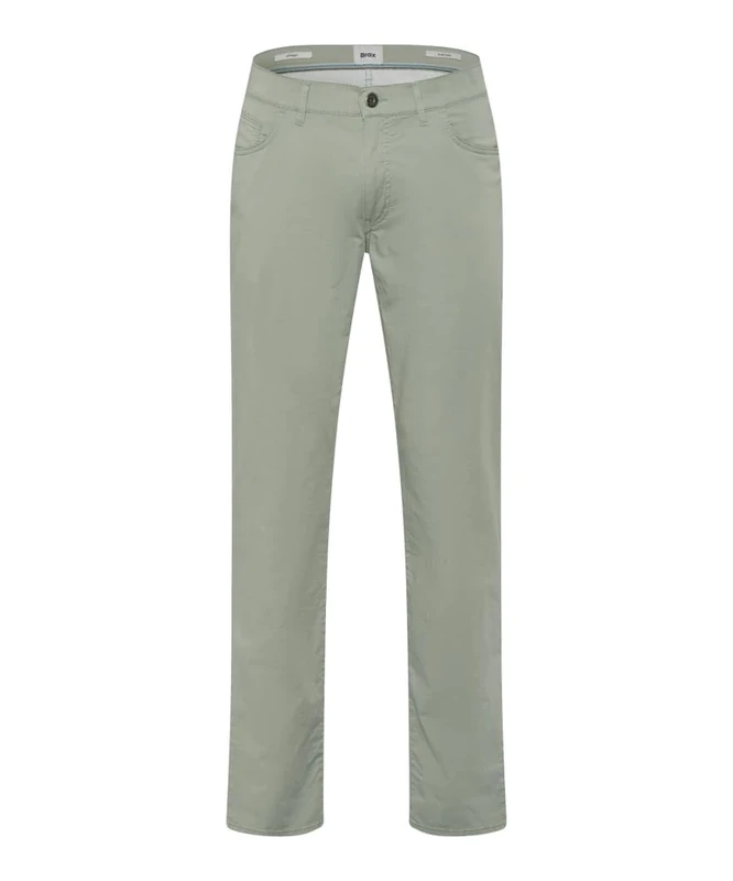 BRAX Feel Good Style Cadiz Men's Five Pocket Straight Fit Trousers, Avocado, 33 W/34 L