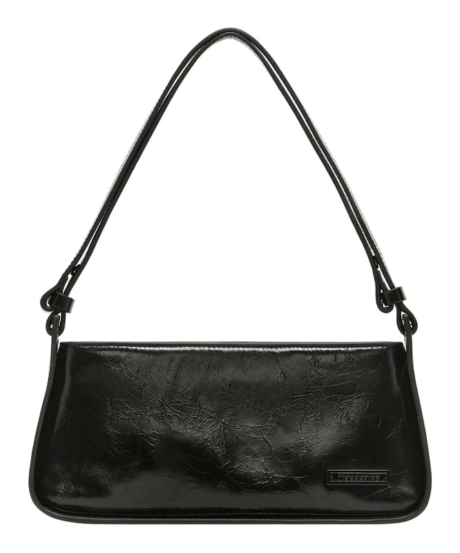 LIEBESKIND BERLIN Leather shoulder bag Franzis Lack Distressed Crossbody Bag Black