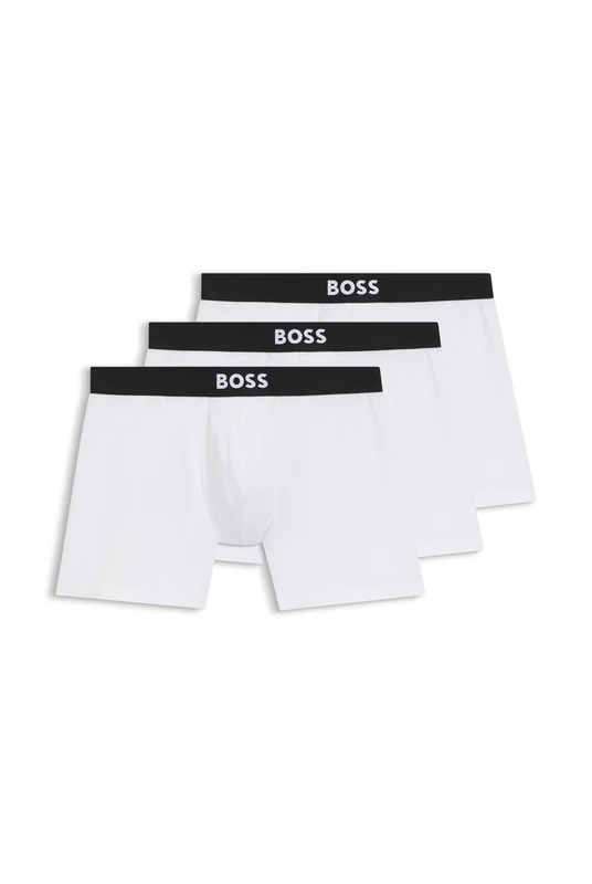 BOSS Mens pack of logo waistband boxer briefs White M