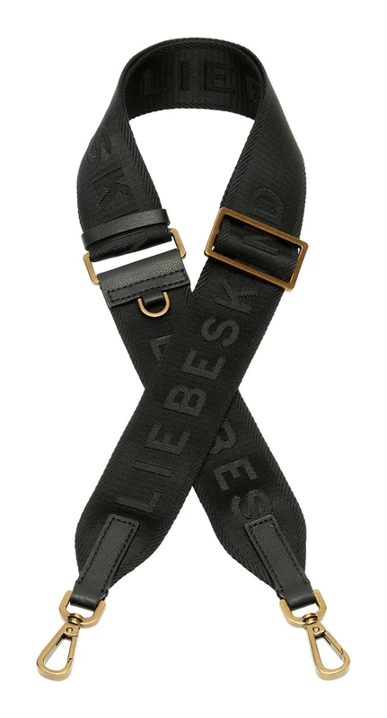 LIEBESKIND BERLIN bag accessories Classic Logo Webbing Strap Gold Brass black