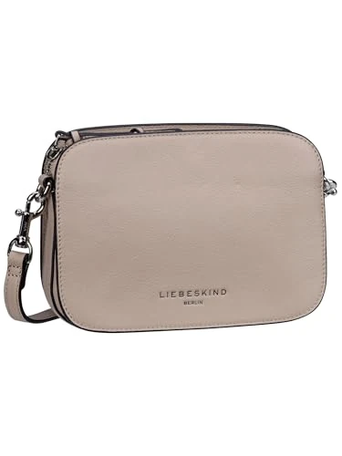 Liebeskind Berlin Luka Leather Cross-Body Bag with Adjustable Shoulder Straps Small Shoulder Bag Compartments with Zip 14.5 x 20.5 x 7 cm (H x W x D), 01 Stone, S