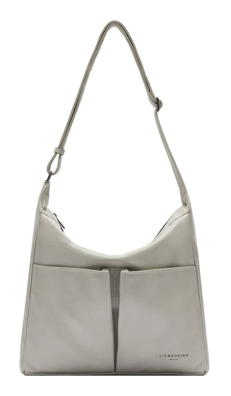 LIEBESKIND BERLIN Leather shoulder bag Hera Sheep Natural Hobo Bag Steel taupe