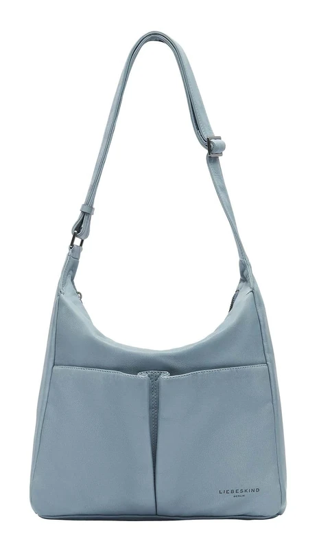 LIEBESKIND BERLIN Leather shoulder bag Hera Sheep Natural Hobo Bag Blue Heaven blue-grey