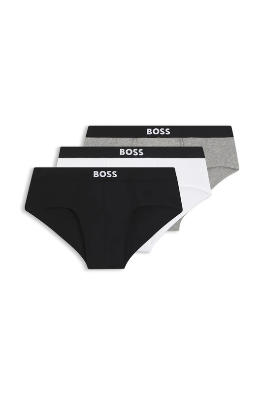 BOSS Mens pack of logo waistband briefs Pre-Pack S - Image 1