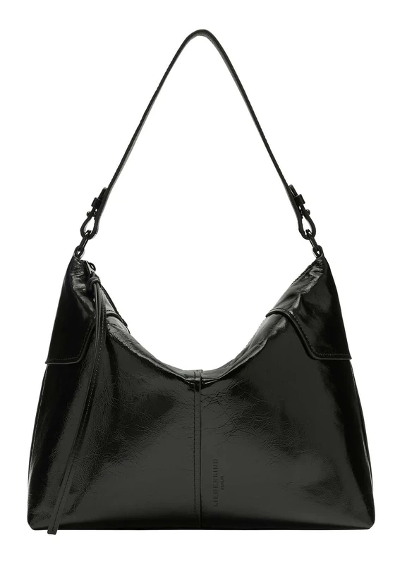 Liebeskind Women Hobo M Mila Lack Distressed Handbag, Black, M