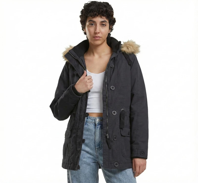 Brandit Women's Nila Winterparka Parka, Black, 3XL