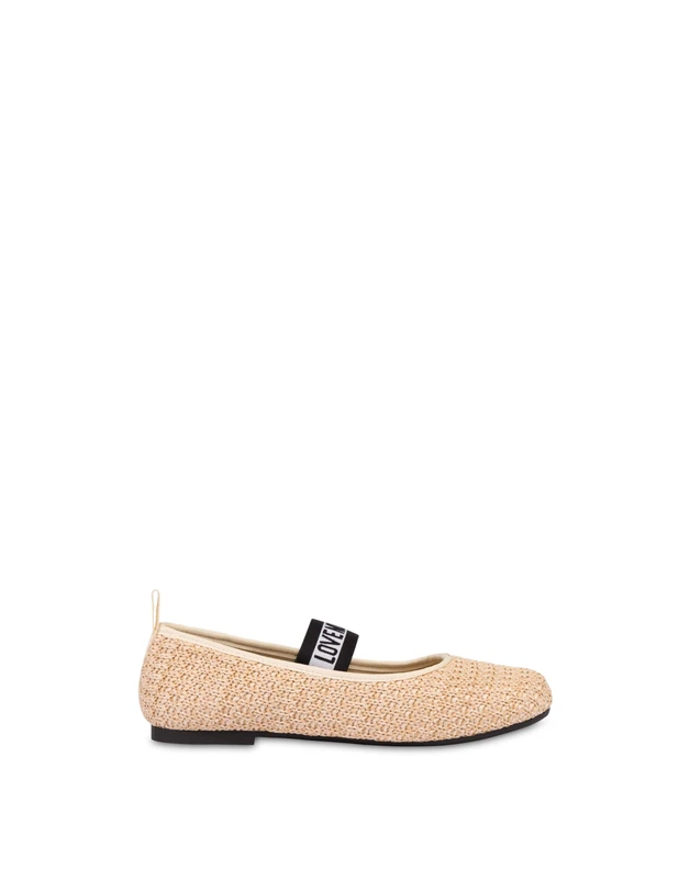 Love Moschino POLJA11071G0MJQ010738, Women's Ballet Flats, Natural, EU 38, Natural, 6 UK