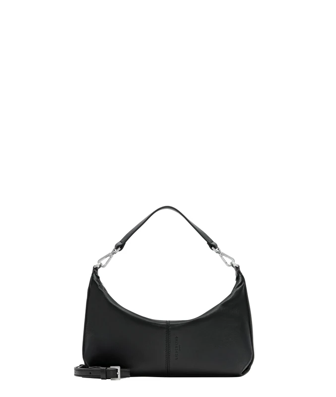 Liebeskind Berlin Paris S Women's Leather Hobo Bag with Shoulder and Crossbody Straps Shoulder Bag Main Compartment with Zip 2 Inner Compartments, 01 black, S