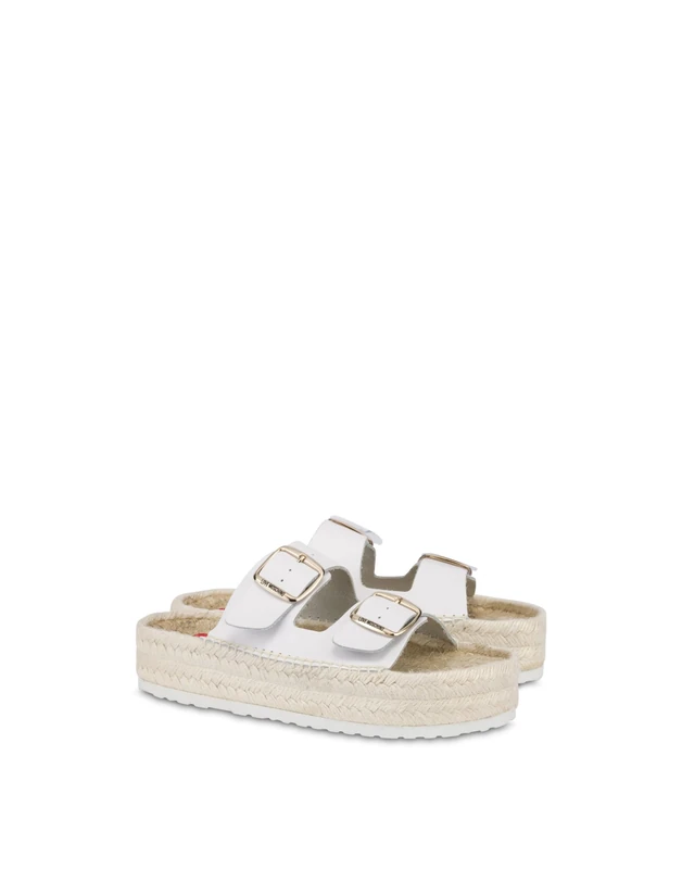 Love Moschino Women Ja28393g0mia0100 Mule, White, 4 UK