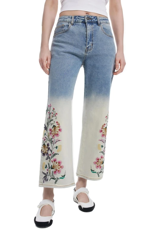 Desigual Texas Floral Culotte Jeans 25SWDD01 Blue