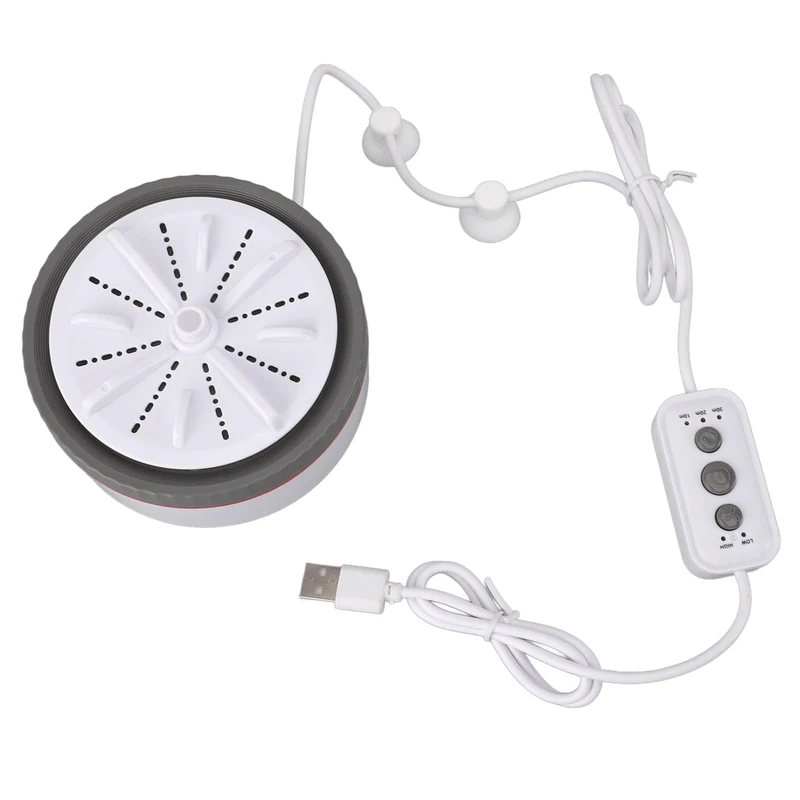 Portable Washing Machine, Timed Speed Adjustable 5V 2A USB Powered Mini Turbo Washing Machine for Business (Grey)