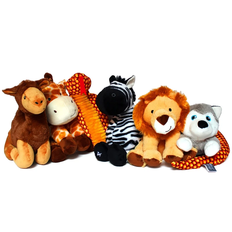 Petface A Day At The Zoo Plush Dog Toy Bundle