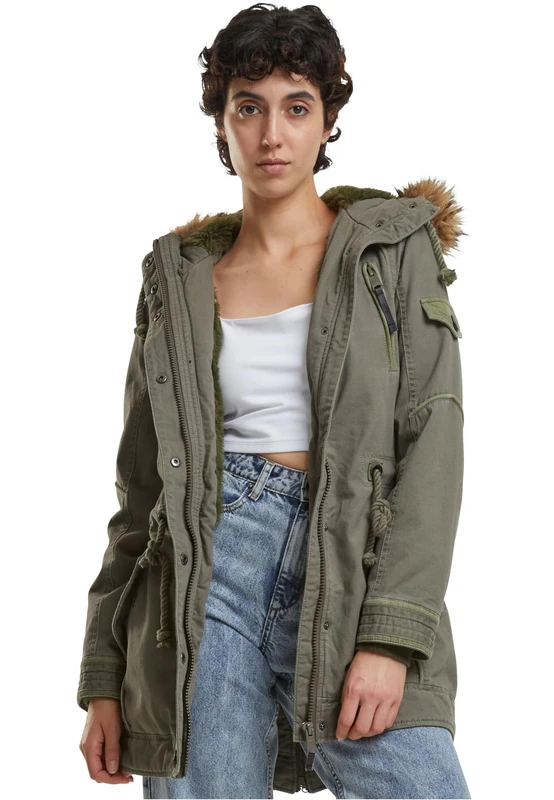 Brandit Women Emma Winter Parka Winter Jacket, olive, XS