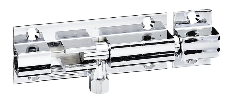 Alberts 841850 Grendel Bolt | with Brass knob | Nickel-Plated - Polished | Plate 63 x 26 mm | Bolt Ø 7.3 mm | Set of 10 - Image 1