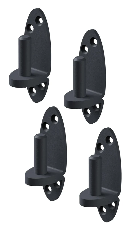 Alberts 857394 clamp for screwing | Ovado | Design with DI Hook | Graphite Gray Plastic Coated | Backset Ø16 mm | Plate 115 x 52 mm | Set of 4 - Image 1