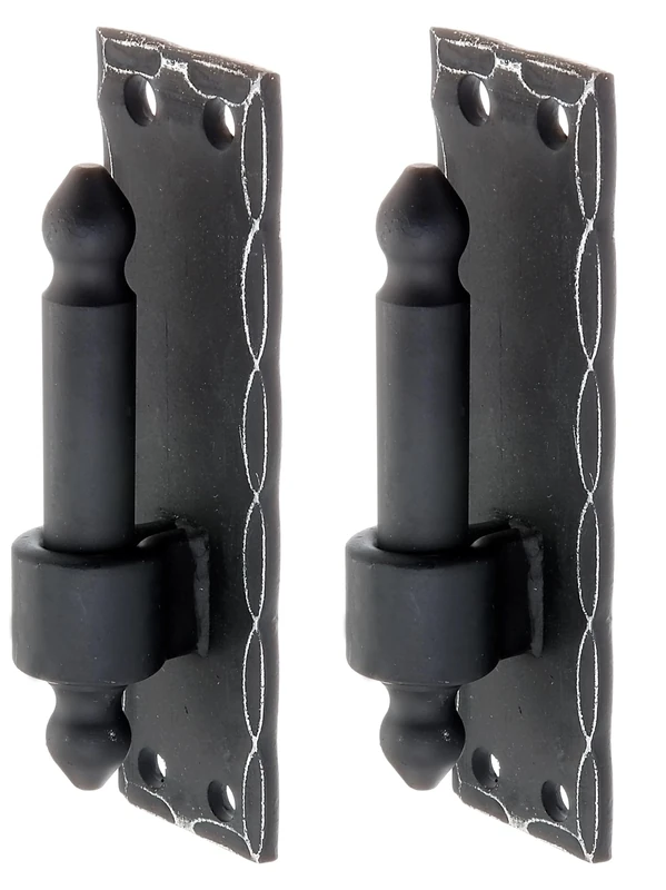 Alberts 846084 clamp on Plate | Wrought Iron Form with DI or DII Hook | Black Plastic Coated | Backset Ø16 mm | Plate 150 x 45 mm | Set of 2 - Image 1