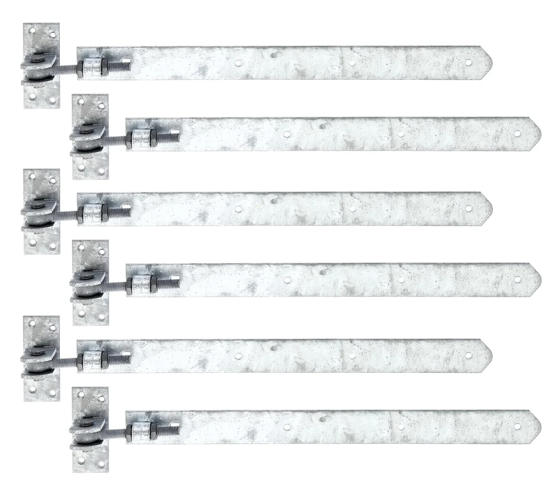 Alberts 868857 Shutter Hinge | Straight, Round end, Adjustable by 30 mm | hot-dip galvanised | 460 x 40 mm | Set of 6