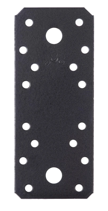 Alberts 824846 Flat Connector - galvanised - Black - Powder-Coated - 133 x 55 x 2.5 mm | Set of 50 - Image 1