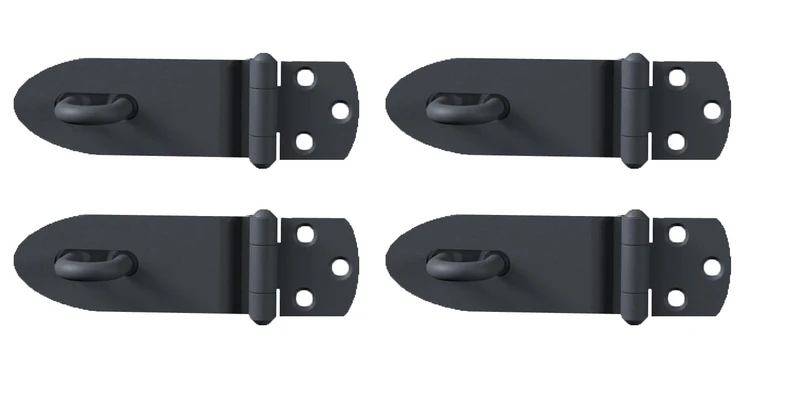 Alberts 839260 Security hasp Ovado | galvanised, Graphite Grey Plastic-Coated | Size 100 x 38 mm | Set of 4