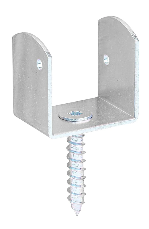 Alberts 843878 Wattle Fence Holder U-Shape | in Various Designs | electrogalvanised, Thick-Layer-passivated | Total Height 83 mm | Set of 100