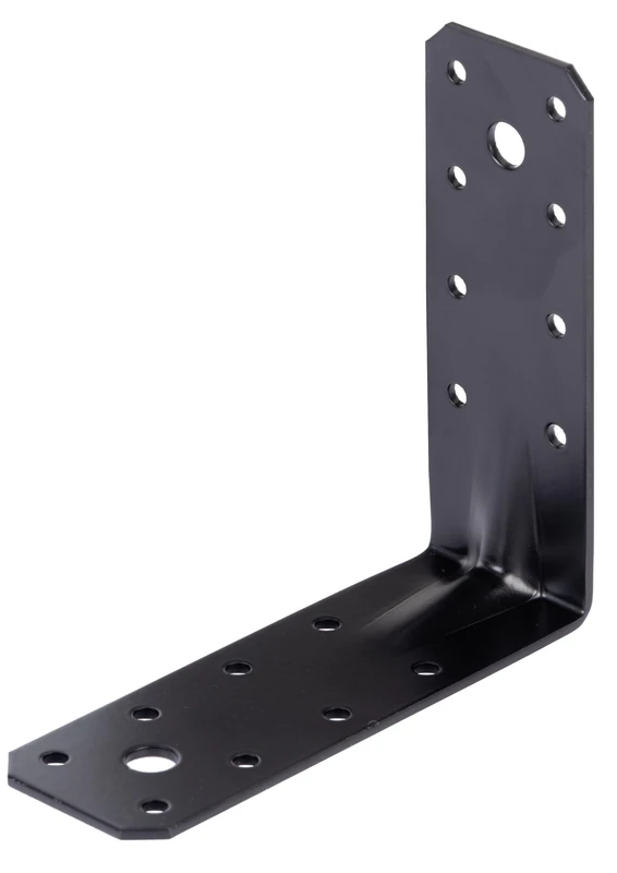 Alberts 825034 Heavy-Duty Angle Bracket - galvanised - Black - Powder-Coated - 125 x 125 x 45 x 2.5 mm | Set of 50