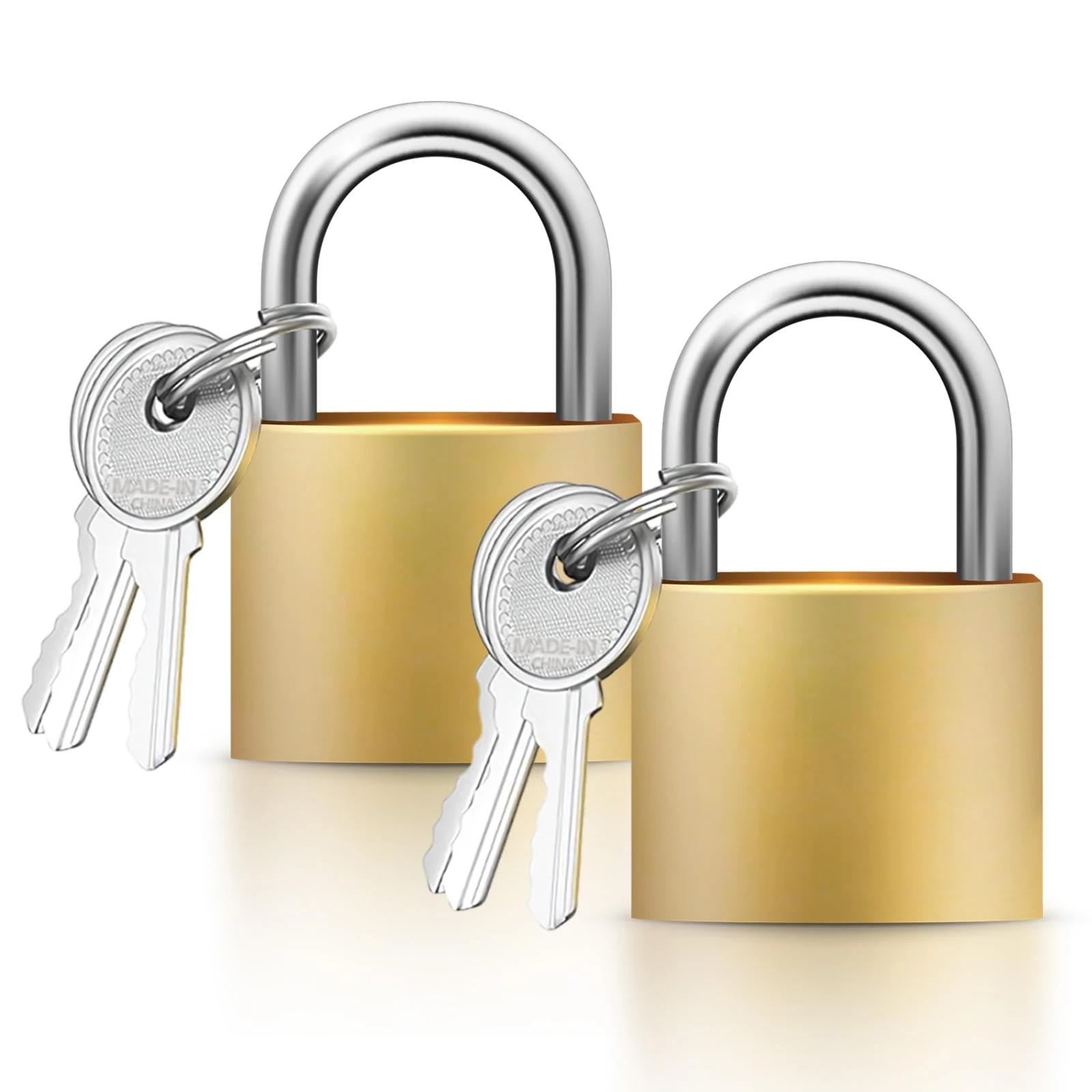 Padlock 2PCS Small Padlock, Padlocks with Keys, can be Used as Shed Lock, Gym Padloc for Locker, Suitcase Lock, Locker Padlocks. Height 32mm.