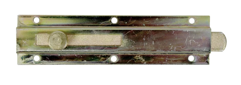 Alberts 835651 Door Bolt | with knob Handle, Without Loop | electrogalvanised Yellow | 150 x 40 mm | Set of 10 - Image 1