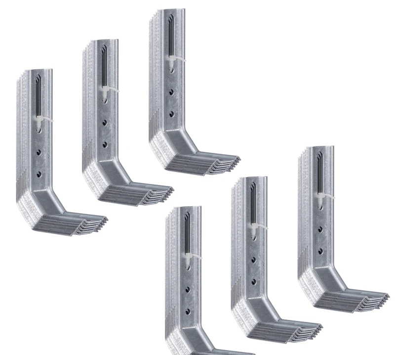 Alberts 832438 Adjustable Angle Bracket | 2 x 45° Angle, Stamped, with Slotted Hole | sendzimir galvanised | 50 x 30 x 110 mm | Set of 36