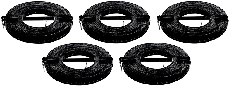 Alberts 824983 Builders Band - galvanised - Black - Powder-Coated - 10,000 x 12 x 0.8 mm | Set of 5