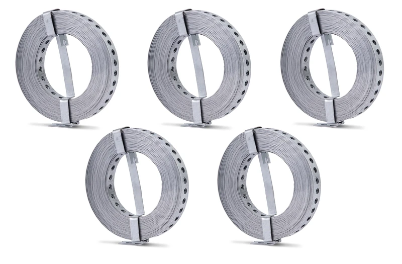 Alberts 848101 Perforated Strip | with or Without unwinding Cassette | sendzimir galvanised | Width 17 mm | Length 10 m | Set of 5 - Image 1