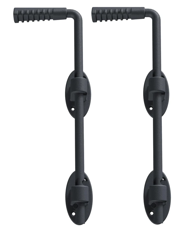 Alberts 839154 Drop Bolt Ovado | galvanised, Graphite Grey Plastic-Coated | Size 400 x 16 mm | Set of 2 - Image 1