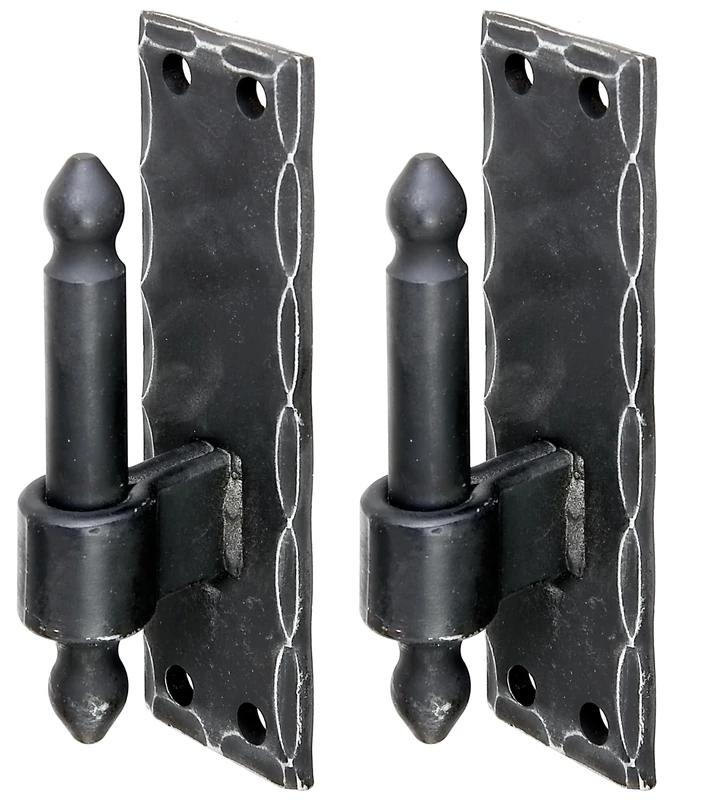 Alberts 846091 clamp on Plate | Wrought Iron Form with DI or DII Hook | Black Plastic Coated | Backset Ø16 mm | Plate 150 x 45 mm | Set of 2 - Image 1