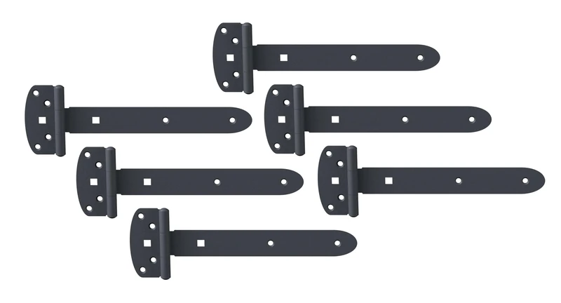Alberts 840655 Cross Hanger | Ovado | with Riveted pin | Graphite Gray Plastic Coated | Hinge 242 x 34 mm | Hinge 90 x 45 mm | Set of 6 - Image 1