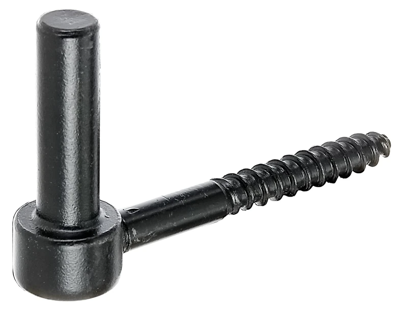 Alberts 863883 Hook for screwing in | J-Hook, with Cut Thread | Black Dipping Varnish | Backset Ø14 mm | Length 105 mm | Set of 10