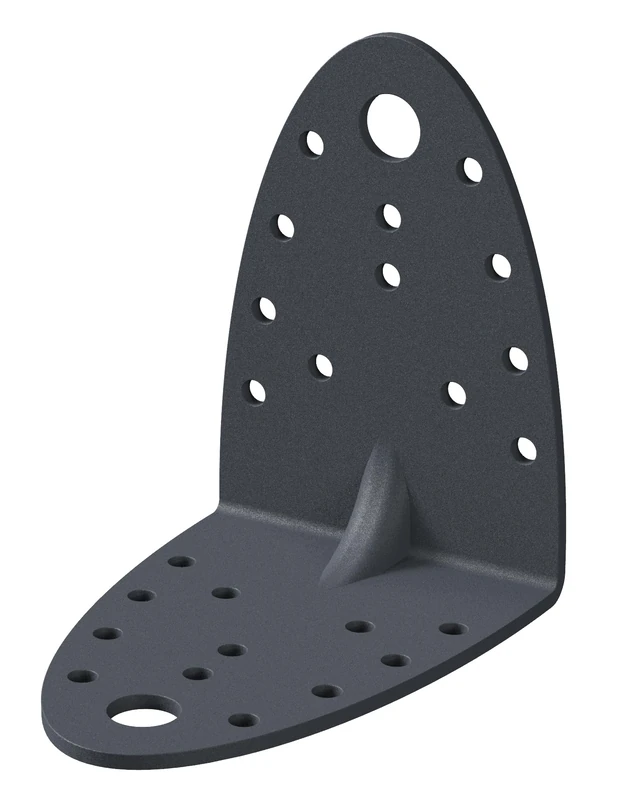 Alberts 842949 Heavy Duty Angle Connector with Bead | Ovado | Graphite Gray Plastic Coated | 90 x 90 mm | Set of 12 - Image 1