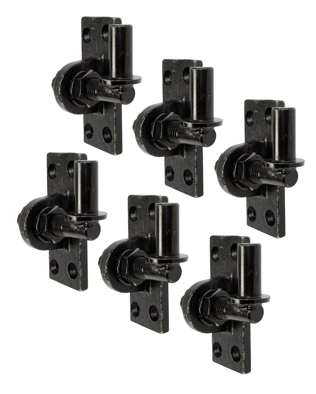 Alberts 835910 Hook for screwing on | Adjustable by 20 mm | electrogalvanised Black | Backset Ø16 mm | Plate 105 x 45 mm | Set of 6