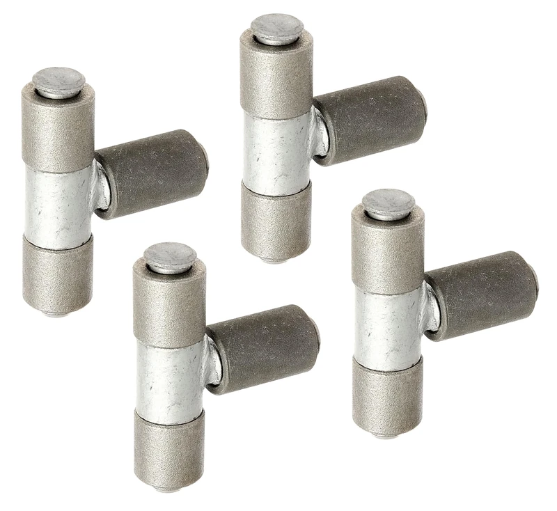Alberts 852481 Weld-on Hinge | Adjustable by 40 mm | Steel, with galvanised pin and Middle Part | Thread M20 | Outer Ø 27 mm | Set of 4