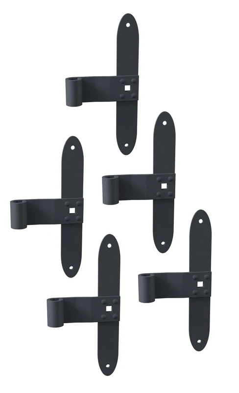Alberts 841478 Shutter Center Hinge | Straight, end Rounded | Steel, galvanised, Graphite Gray Plastic Coated | roll Ø13 mm | Size 200 x 30 mm | Set of 5
