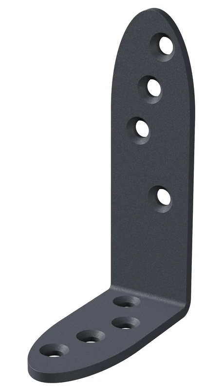 Alberts 858063 Beam Angle | Ovado | galvanised, Graphite Blue Plastic Coated | 80 x 120 mm | Set of 12