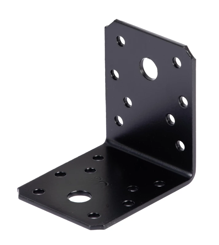 Alberts 824655 Angle Bracket - galvanised - Black - Powder- Coated - 70 x 70 x 55 mm | Set of 20
