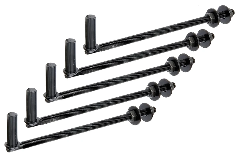 Alberts 864040 Hook to Screw Through | J-Hook, for Posts | Black Dipping Varnish | Backset Ø16 mm | Length 290 mm | Set of 5
