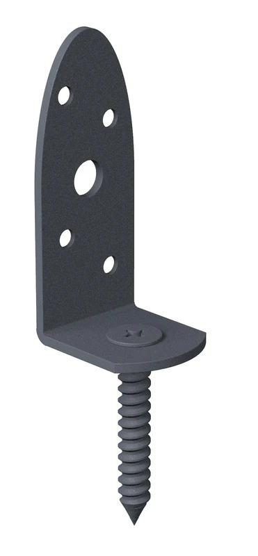 Alberts 858087 Wattle Fence Holder Ovado | L-Shape | galvanised, Graphite Gray Plastic Coated | Total Height 120 mm | Set of 20 - Image 1