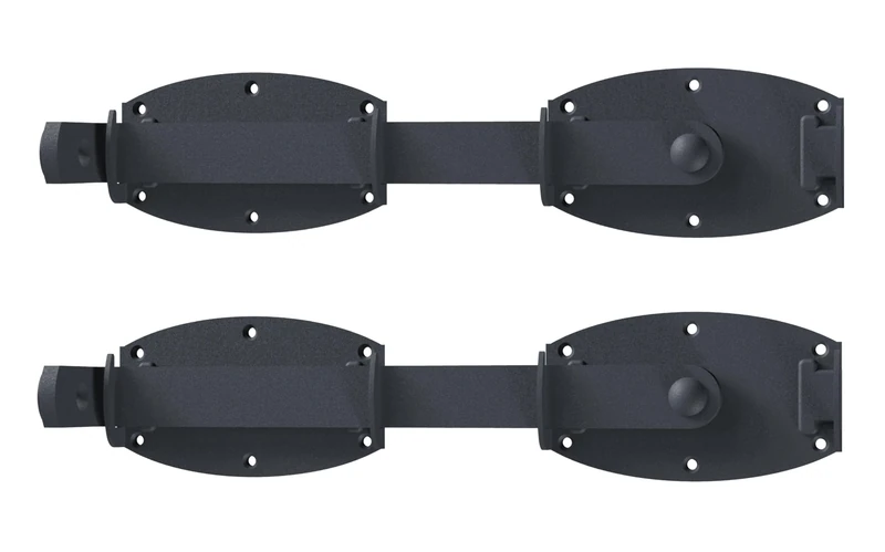 Alberts 839130 Double gate hasp Ovado | galvanised, Graphite Grey Plastic-Coated | Size 375 x 80 x 140 mm | Set of 2