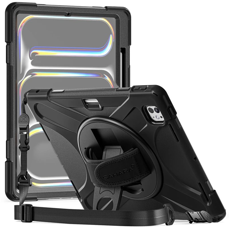 Sahara - Raider-X Series Heavy-Duty Case for iPad Pro 13" (M4 2024/M5 2025), Scorpion Black, (TB00386)