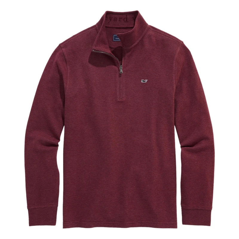 Vineyard Vines Men's Saltwater Quarter-Zip Pullover Sweater, Crimson, XS