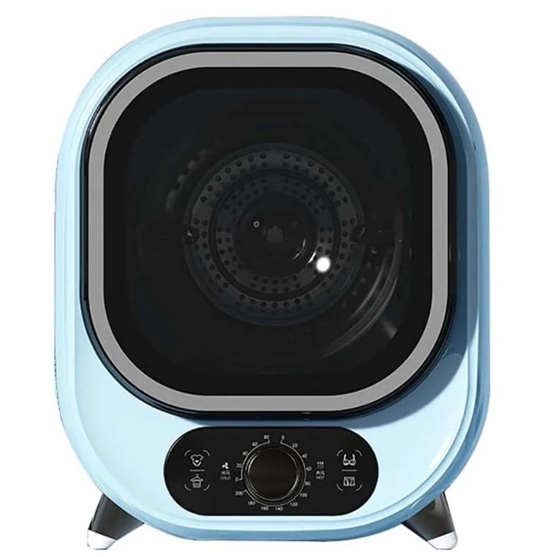 Portable Condenser Tumble Dryer | Small 5kg Vented Mini Spin Dryer | Compact & Elegant Blue Design | Perfect for Wall or Countertop Mounting