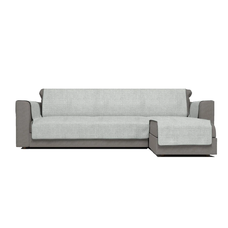 Italian Bed Linen Comfort Non-Slip Polyester Sofa Cover, Right Peninsula, Light Grey, 240 cm - Image 1
