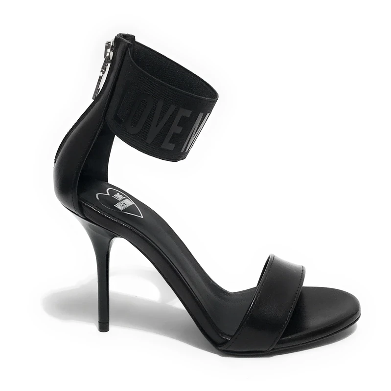 Love Moschino Women's Polja16109g0mie000a Sandal, Black, 6 UK