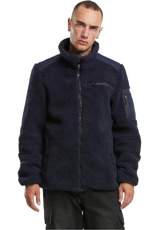 Brandit Men's Teddyfleece Ramble Jacket Teddy Fleece, Navy, L
