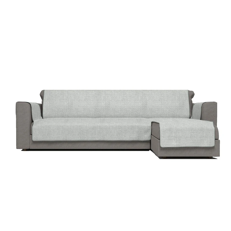 Italian Bed Linen Comfort Non-Slip Polyester Sofa Cover, Right Peninsula, Light Grey, 290 cm